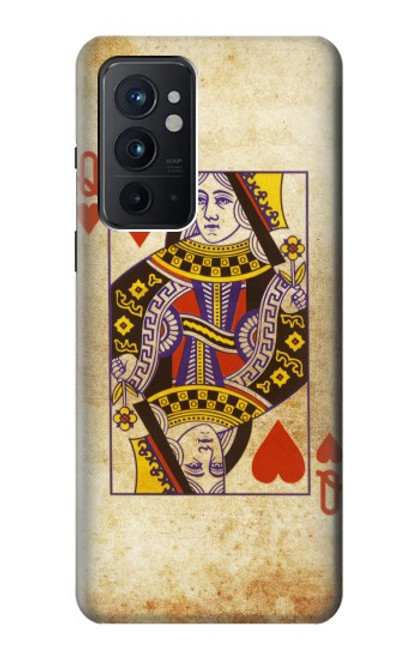 W2833 Poker Card Queen Hearts Hard Case and Leather Flip Case For OnePlus 9RT 5G