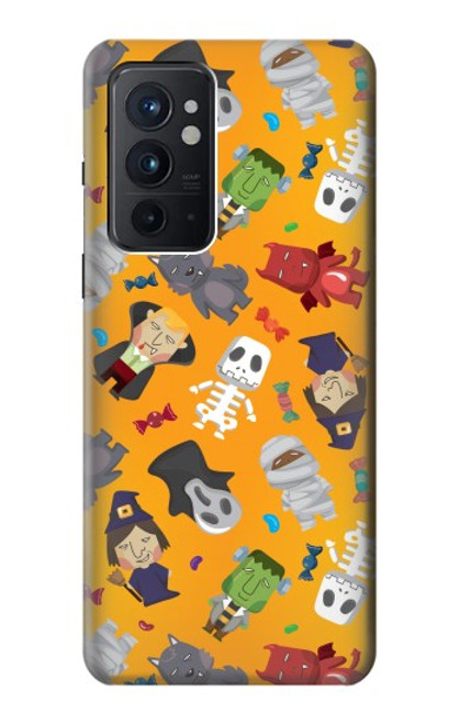 W3275 Cute Halloween Cartoon Pattern Hard Case and Leather Flip Case For OnePlus 9RT 5G