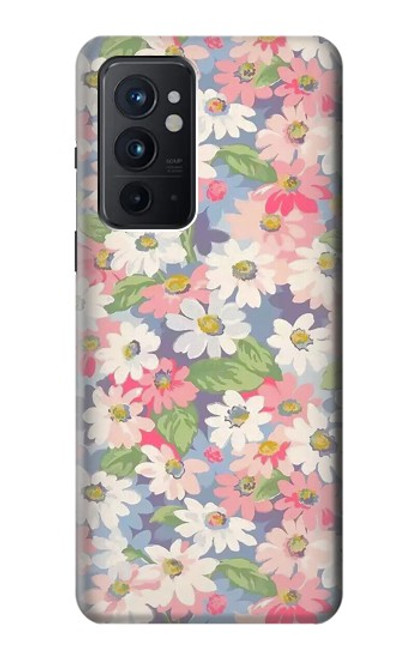 W3688 Floral Flower Art Pattern Hard Case and Leather Flip Case For OnePlus 9RT 5G