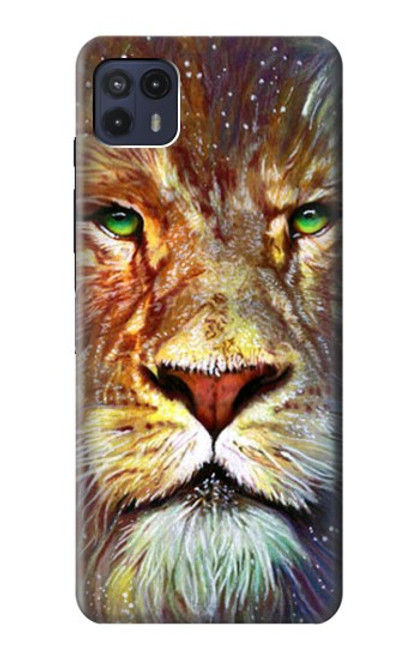 W1354 Lion Hard Case and Leather Flip Case For Motorola Moto G50 5G [for G50 5G only. NOT for G50]