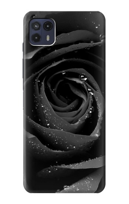 W1598 Black Rose Hard Case and Leather Flip Case For Motorola Moto G50 5G [for G50 5G only. NOT for G50]