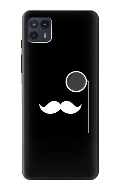 W1946 Sir Mustache Minimalism Hard Case and Leather Flip Case For Motorola Moto G50 5G [for G50 5G only. NOT for G50]