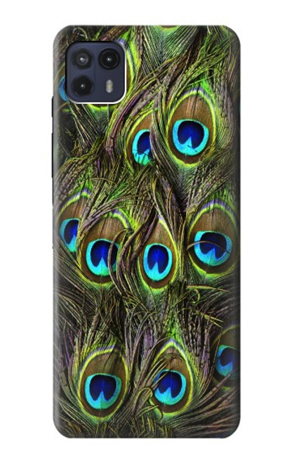 W1965 Peacock Feather Hard Case and Leather Flip Case For Motorola Moto G50 5G [for G50 5G only. NOT for G50]