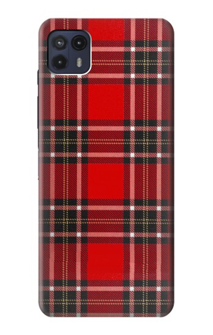 W2374 Tartan Red Pattern Hard Case and Leather Flip Case For Motorola Moto G50 5G [for G50 5G only. NOT for G50]