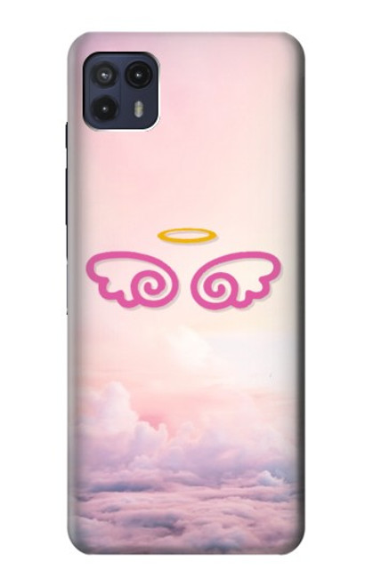 W2514 Cute Angel Wings Hard Case and Leather Flip Case For Motorola Moto G50 5G [for G50 5G only. NOT for G50]