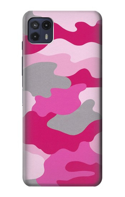 W2525 Pink Camo Camouflage Hard Case and Leather Flip Case For Motorola Moto G50 5G [for G50 5G only. NOT for G50]