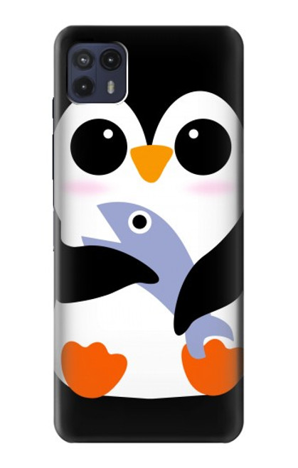 W2631 Cute Baby Penguin Hard Case and Leather Flip Case For Motorola Moto G50 5G [for G50 5G only. NOT for G50]