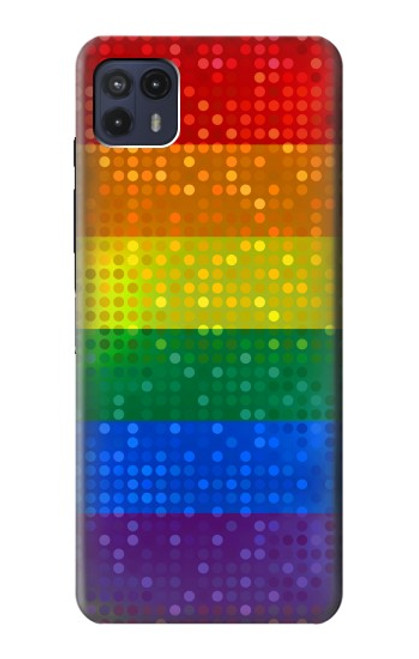 W2683 Rainbow LGBT Pride Flag Hard Case and Leather Flip Case For Motorola Moto G50 5G [for G50 5G only. NOT for G50]