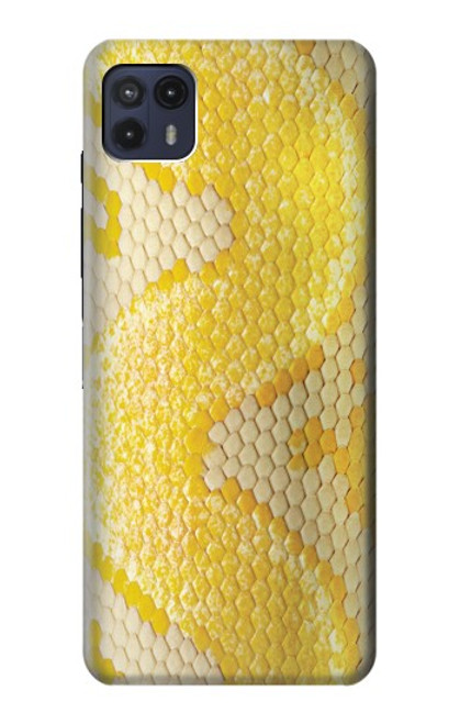 W2713 Yellow Snake Skin Graphic Printed Hard Case and Leather Flip Case For Motorola Moto G50 5G [for G50 5G only. NOT for G50]