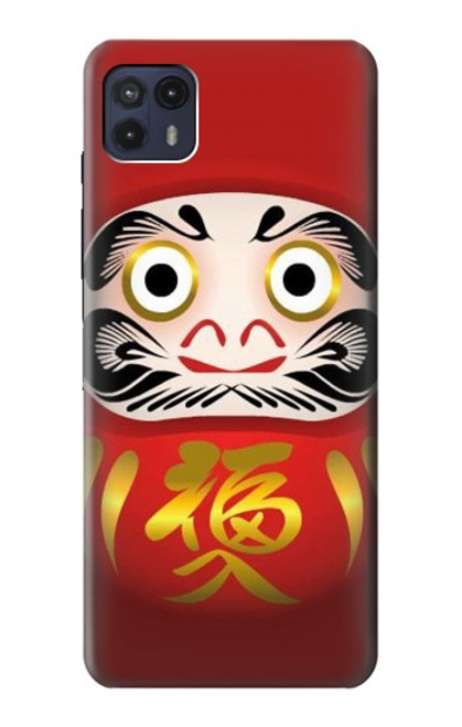 W2839 Japan Daruma Doll Hard Case and Leather Flip Case For Motorola Moto G50 5G [for G50 5G only. NOT for G50]