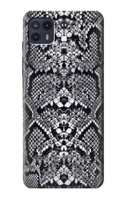 W2855 White Rattle Snake Skin Graphic Printed Hard Case and Leather Flip Case For Motorola Moto G50 5G [for G50 5G only. NOT for G50]