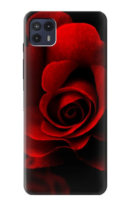 W2898 Red Rose Hard Case and Leather Flip Case For Motorola Moto G50 5G [for G50 5G only. NOT for G50]