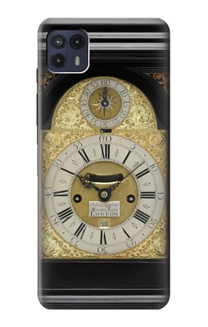 W3144 Antique Bracket Clock Hard Case and Leather Flip Case For Motorola Moto G50 5G [for G50 5G only. NOT for G50]