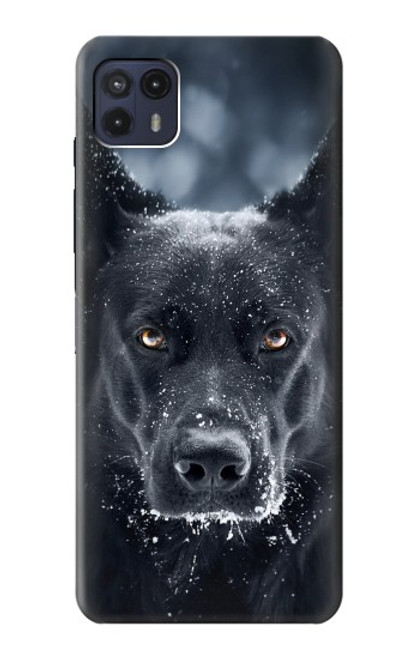 W3168 German Shepherd Black Dog Hard Case and Leather Flip Case For Motorola Moto G50 5G [for G50 5G only. NOT for G50]