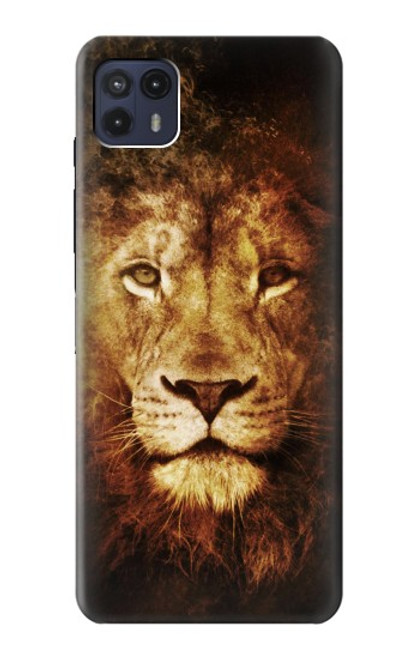 W3182 Lion Hard Case and Leather Flip Case For Motorola Moto G50 5G [for G50 5G only. NOT for G50]