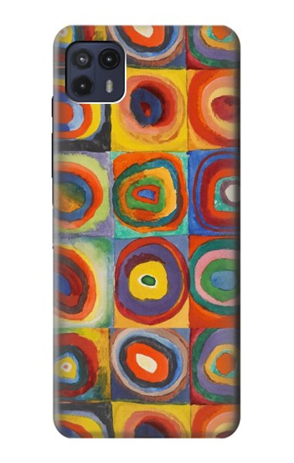 W3409 Squares Concentric Circles Hard Case and Leather Flip Case For Motorola Moto G50 5G [for G50 5G only. NOT for G50]