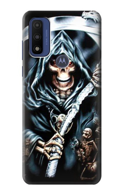 W0295 Grim Reaper Hard Case and Leather Flip Case For Motorola G Pure