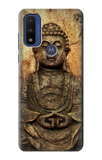 W0344 Buddha Rock Carving Hard Case and Leather Flip Case For Motorola G Pure