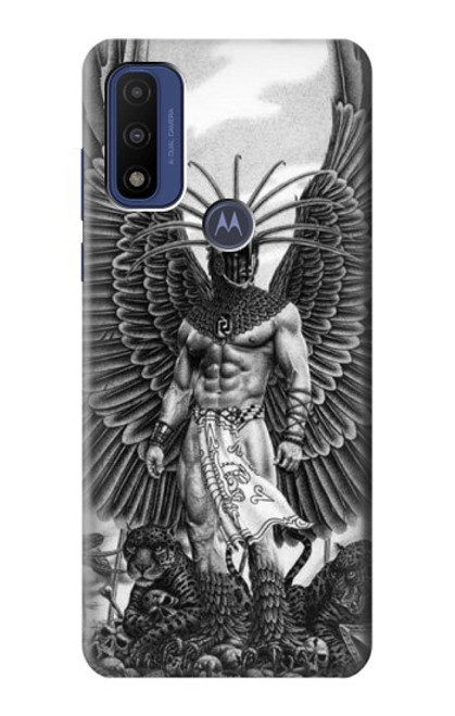 W1235 Aztec Warrior Hard Case and Leather Flip Case For Motorola G Pure