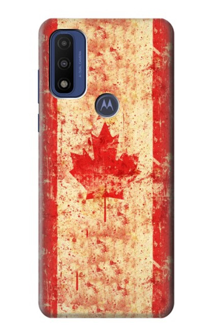 W1603 Canada Flag Old Vintage Hard Case and Leather Flip Case For Motorola G Pure