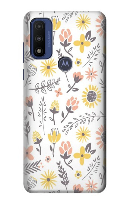 W2354 Pastel Flowers Pattern Hard Case and Leather Flip Case For Motorola G Pure