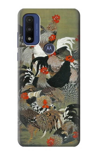 W2699 Ito Jakuchu Rooster Hard Case and Leather Flip Case For Motorola G Pure