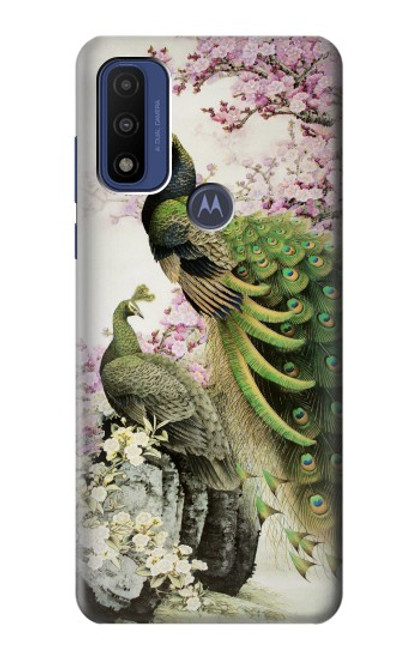 W2773 Peacock Chinese Brush Painting Hard Case and Leather Flip Case For Motorola G Pure