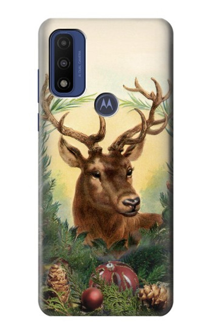 W2841 Vintage Reindeer Christmas Hard Case and Leather Flip Case For Motorola G Pure