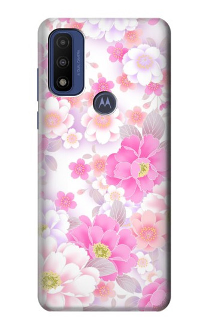 W3036 Pink Sweet Flower Flora Hard Case and Leather Flip Case For Motorola G Pure