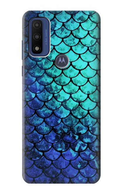 W3047 Green Mermaid Fish Scale Hard Case and Leather Flip Case For Motorola G Pure