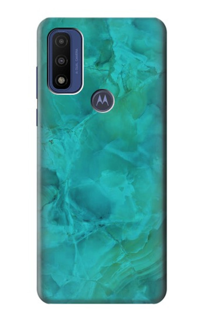 W3147 Aqua Marble Stone Hard Case and Leather Flip Case For Motorola G Pure