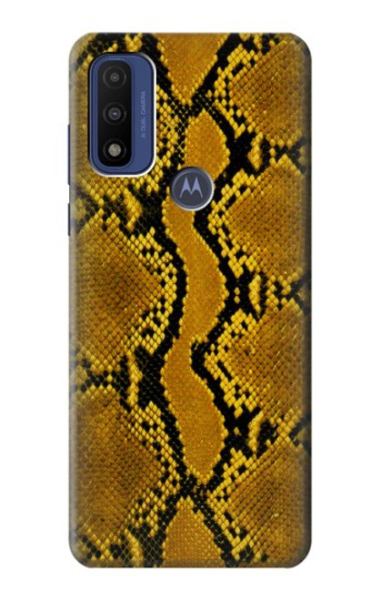 W3365 Yellow Python Skin Graphic Print Hard Case and Leather Flip Case For Motorola G Pure