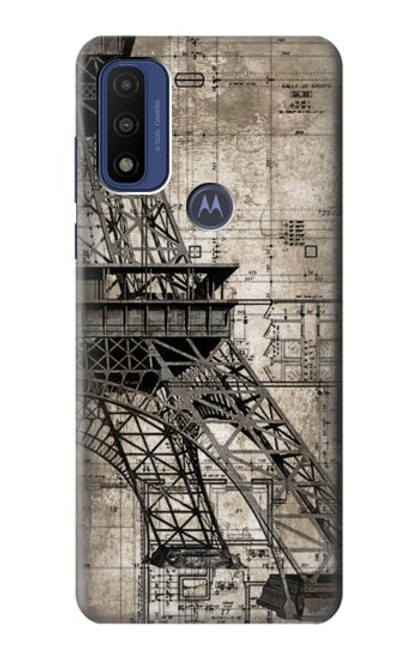 W3416 Eiffel Tower Blueprint Hard Case and Leather Flip Case For Motorola G Pure