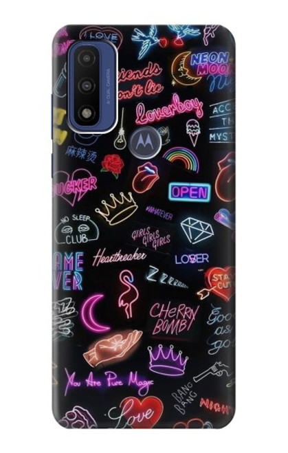 W3433 Vintage Neon Graphic Hard Case and Leather Flip Case For Motorola G Pure