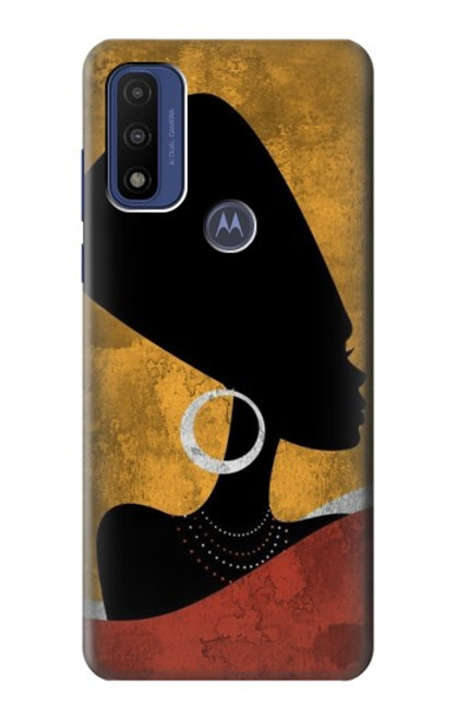 W3453 African Queen Nefertiti Silhouette Hard Case and Leather Flip Case For Motorola G Pure