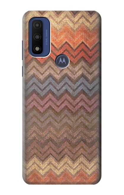 W3752 Zigzag Fabric Pattern Graphic Printed Hard Case and Leather Flip Case For Motorola G Pure