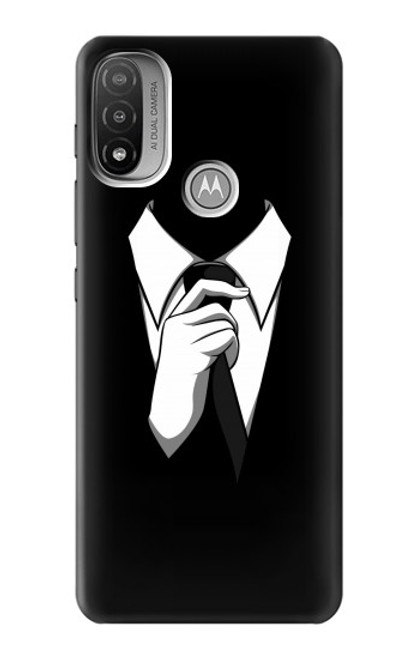 W1591 Anonymous Man in Black Suit Hard Case and Leather Flip Case For Motorola Moto E20,E30,E40