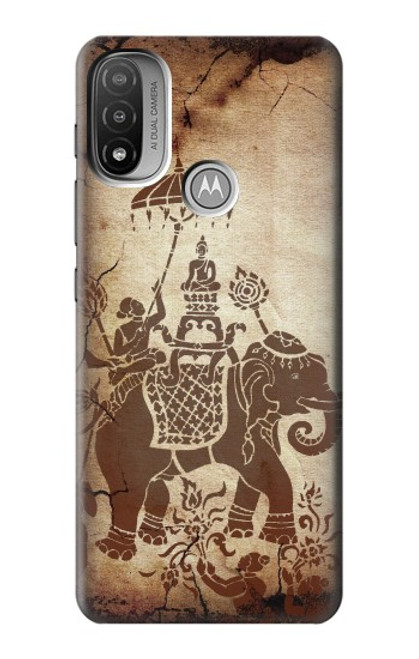 W2102 Thai Art Buddha on Elephant Hard Case and Leather Flip Case For Motorola Moto E20,E30,E40