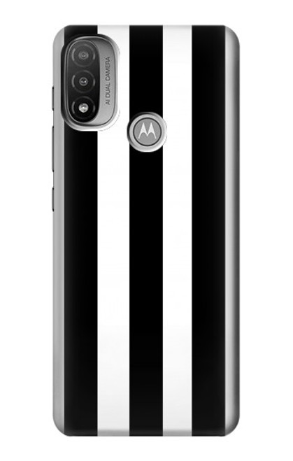 W2297 Black and White Vertical Stripes Hard Case and Leather Flip Case For Motorola Moto E20,E30,E40