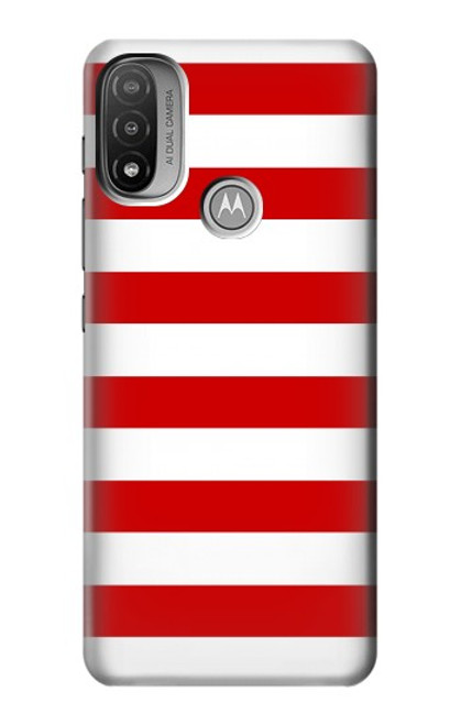 W2364 Red and White Striped Hard Case and Leather Flip Case For Motorola Moto E20,E30,E40