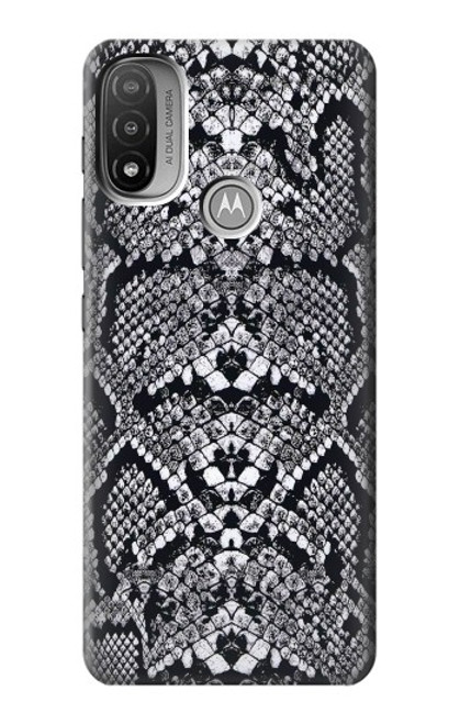 W2855 White Rattle Snake Skin Graphic Printed Hard Case and Leather Flip Case For Motorola Moto E20,E30,E40