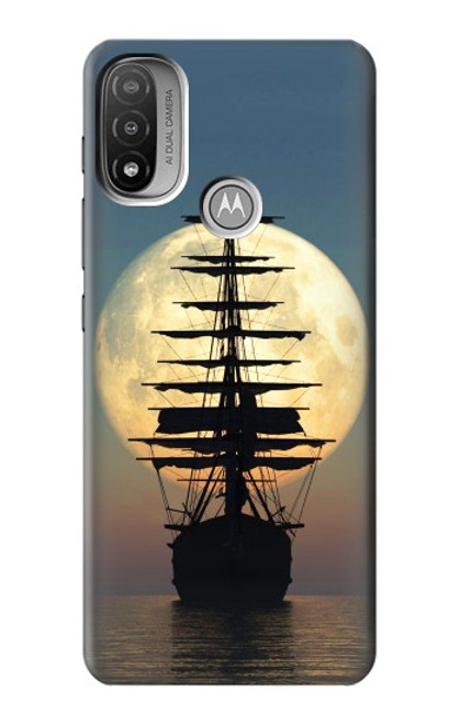 W2897 Pirate Ship Moon Night Hard Case and Leather Flip Case For Motorola Moto E20,E30,E40