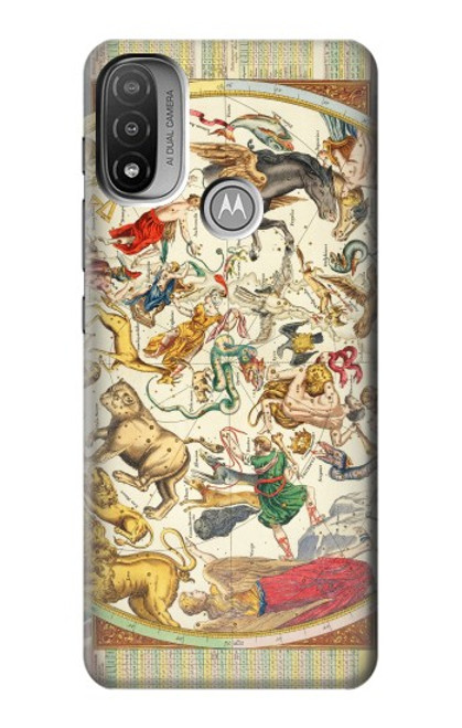 W3145 Antique Constellation Star Sky Map Hard Case and Leather Flip Case For Motorola Moto E20,E30,E40