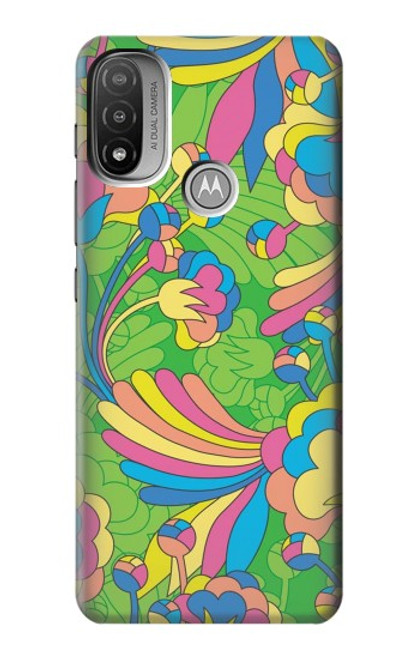 W3273 Flower Line Art Pattern Hard Case and Leather Flip Case For Motorola Moto E20,E30,E40