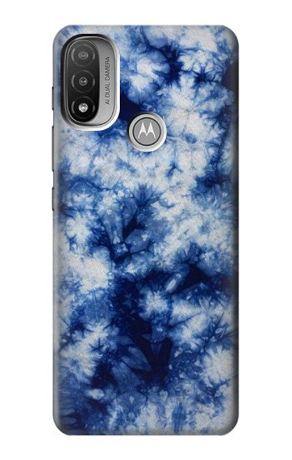 W3439 Fabric Indigo Tie Dye Hard Case and Leather Flip Case For Motorola Moto E20,E30,E40