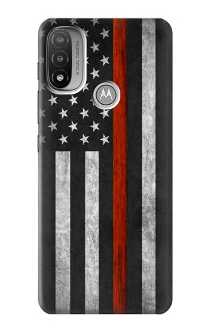 W3472 Firefighter Thin Red Line Flag Hard Case and Leather Flip Case For Motorola Moto E20,E30,E40