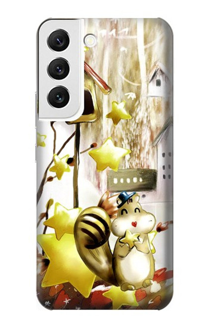 W0109 Cute Squirrel Cartoon Hard Case and Leather Flip Case For Samsung Galaxy S22