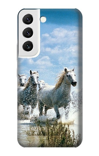 W0250 White Horse Hard Case and Leather Flip Case For Samsung Galaxy S22