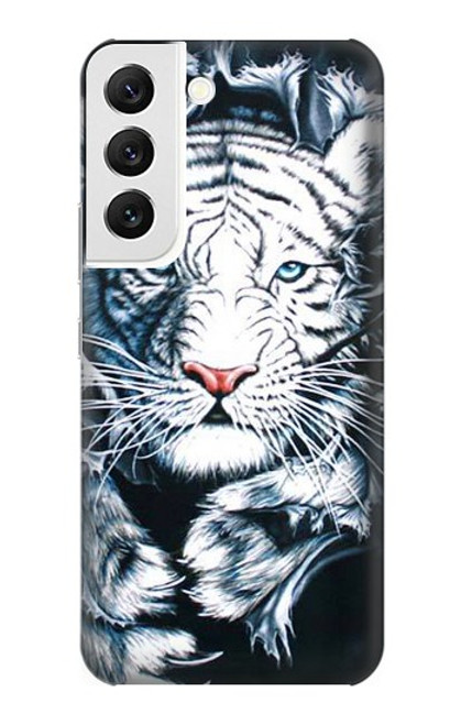 W0265 White Tiger Hard Case and Leather Flip Case For Samsung Galaxy S22