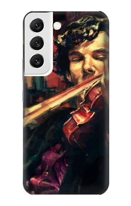 W0723 Violin Art Paint Hard Case and Leather Flip Case For Samsung Galaxy S22